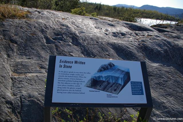 Evidence Written in Stone sign at the Mendenhall Glacier visitor area.jpg