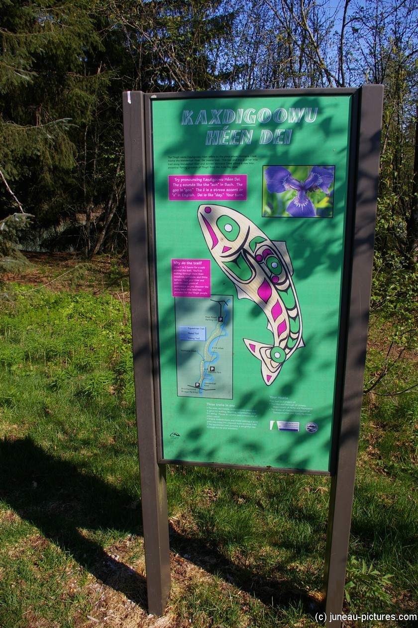 Kaxdegoowu Heen Dei trail sign  in Juneau Alaska.jpg