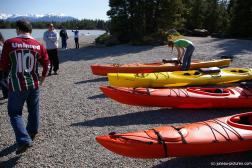 Kayaks in front of the Mendenhall Glacier lake.jpg
