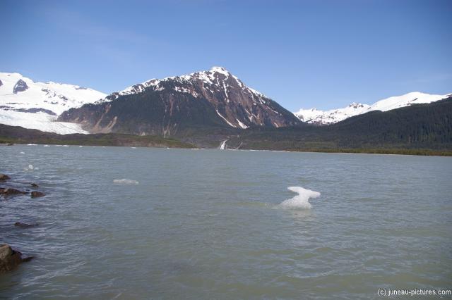 Mendenhall Glacier lake with waterfall in the distance.jpg