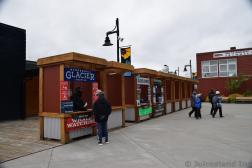 Booths Selling Tour Off the Cruise Ship in Juneau near Mt Roberts Tramway