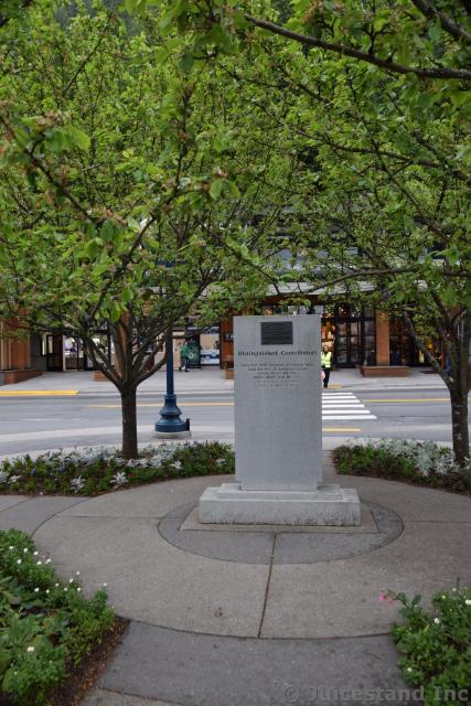 Distinguished Contributors Monument Plaque in Downtown Juneau Across from Blue Diamond