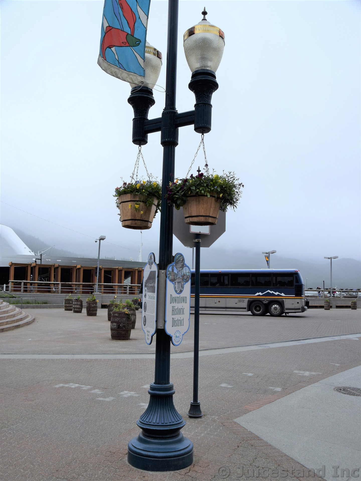 Hanging Flower Baskets at Juneau Downtown Historical District