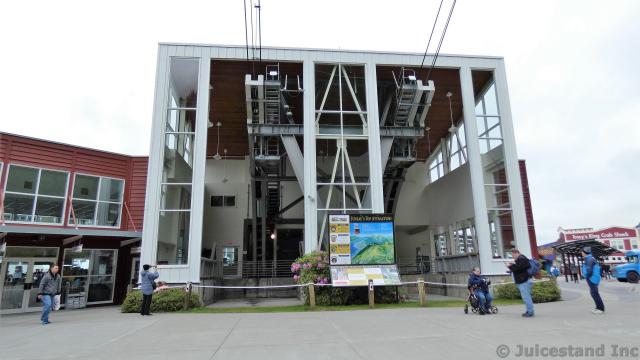 In front of Mount Roberts Tramway in downtown Juneau
