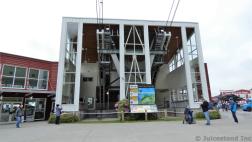 In front of Mount Roberts Tramway in downtown Juneau