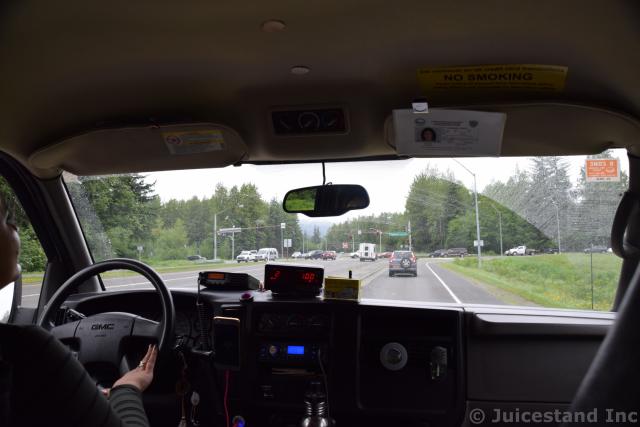 Inside a Private Taxi to Mendenhall Glacier from downtown Juneau