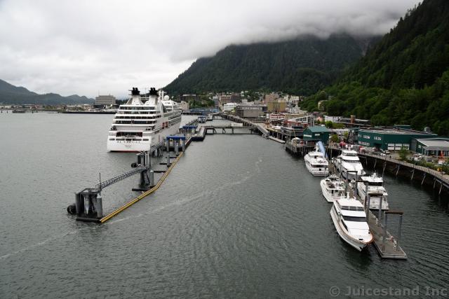 Juneau Cruise Ship Terminal Area with Seabourn Sojourn Docked