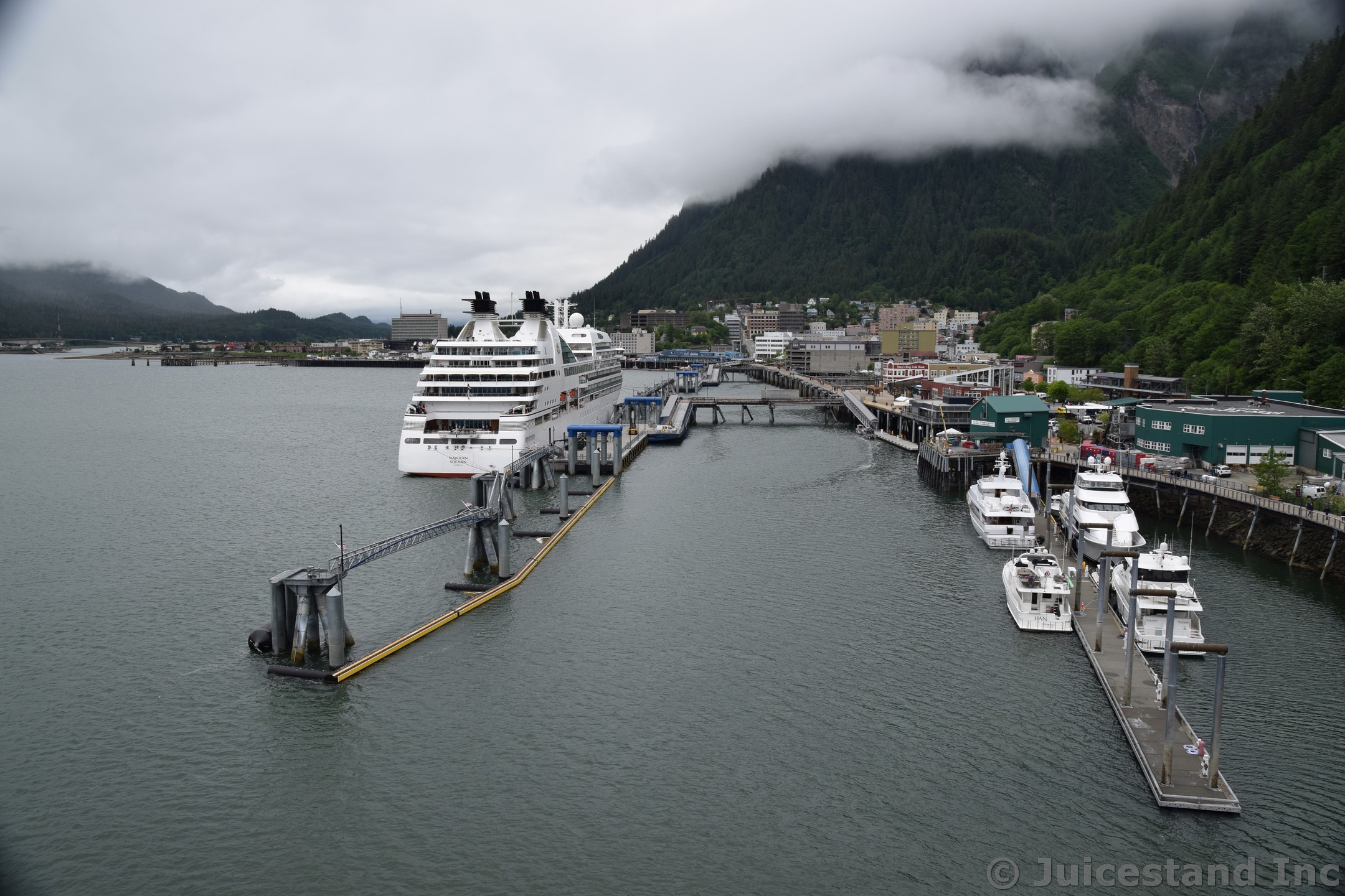 Seabourn Sojourn docked in Juneau Cruise Terminal C