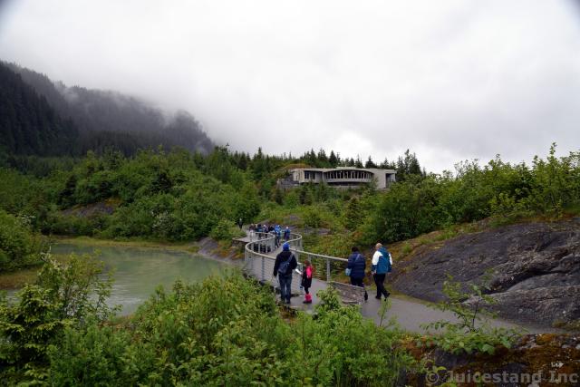 Mendenhall Glacier Visitor Center Seen from Photo Point Trail