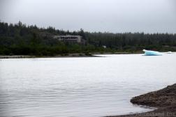 Mendenhall Glacier Visitor Center Seen from Nugget Falls Beach