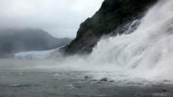 Next to Nugget Falls with Mendenhall Glacier in the background