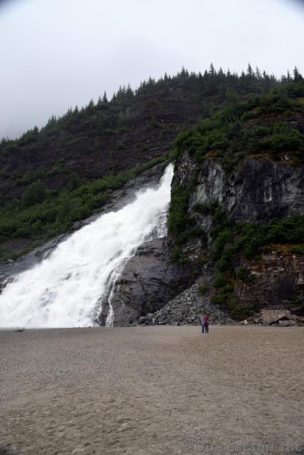 Visitors Take a Selfie next to Nugget Falls