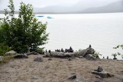 Zen Stones next to Glacier Lake