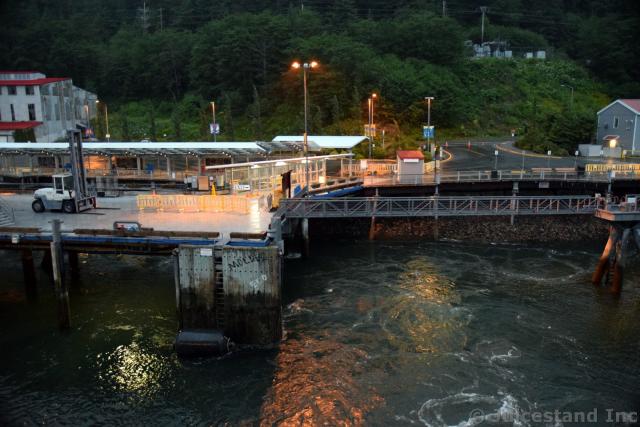 Juneau Cruise Port Lit Up at Night