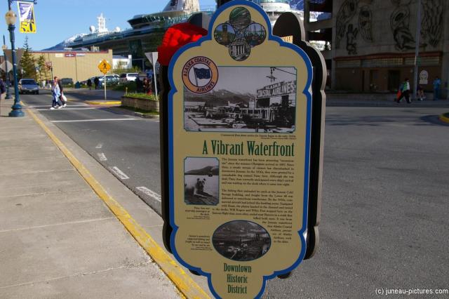 A vibrant Waterfront sign in Juneau Alaska.jpg